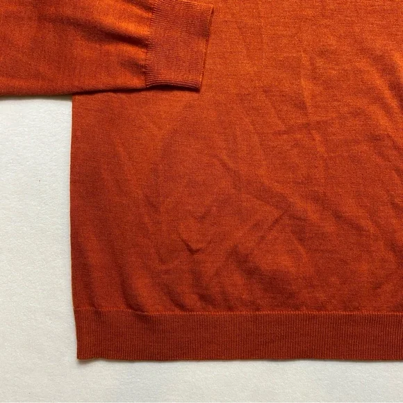 Banana Republic Extra Fine Italian Merino Sweater Men's L Burnt Orange Wool - Picture 7 of 12